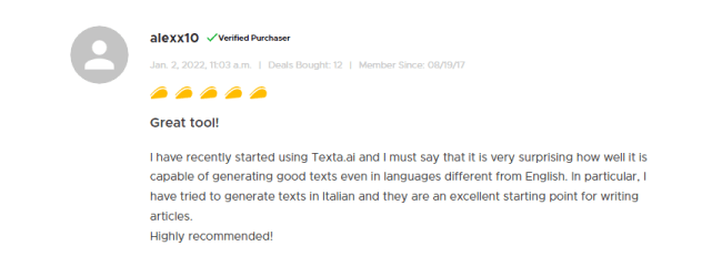 Texta ai Reviews by Customer-4