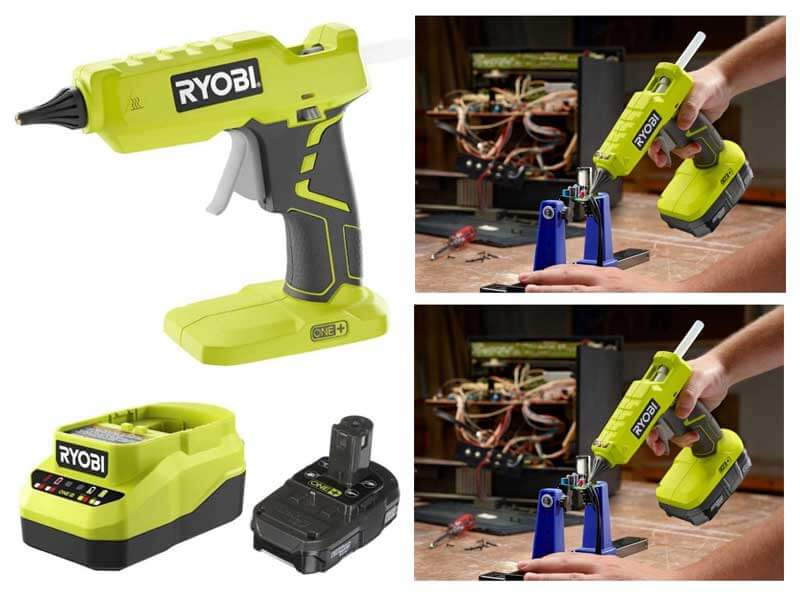 Ryobi-Glue-Gun-P305-with-Charger-&-Lithium-ion-battery-P128
