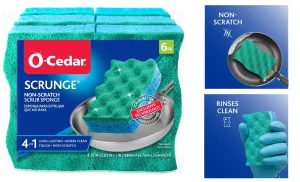 O-Cedar Scrunge Multi-Use (Pack of 6) Non-Scratch, Odor-Resistant All-Purpose Scrubbing Sponge