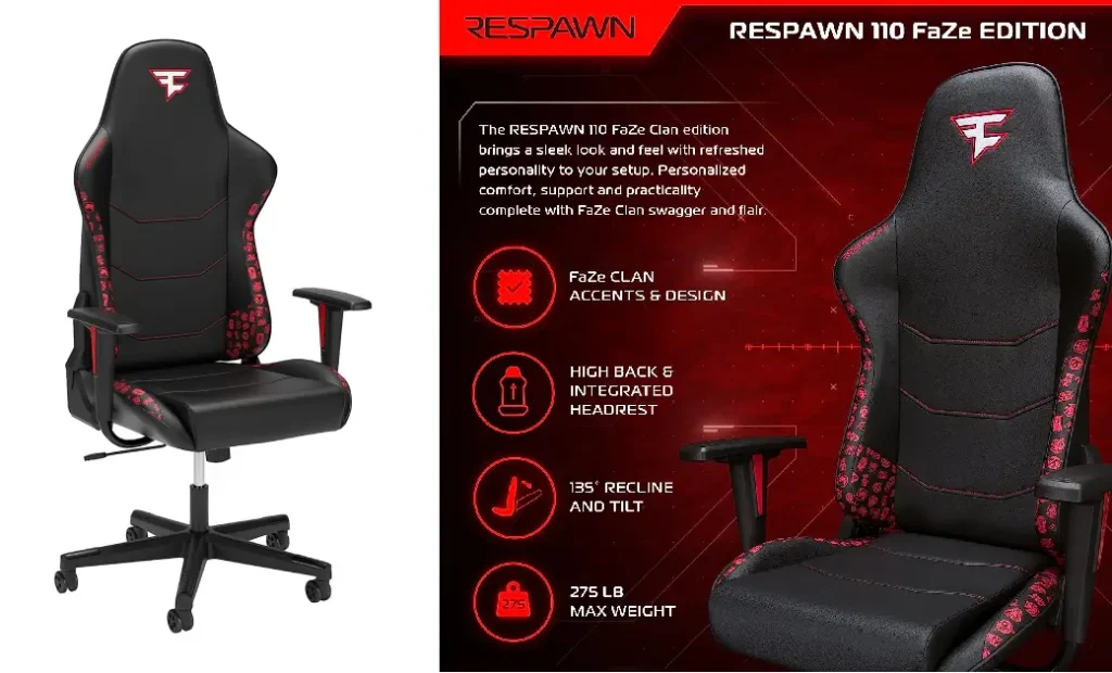 RESPAWN 110 Ergonomic Gaming Chair gifts-for-18-year-old-boys