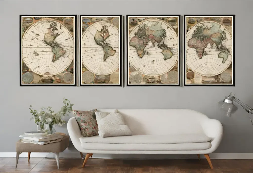 Vintage maps for Wall Art