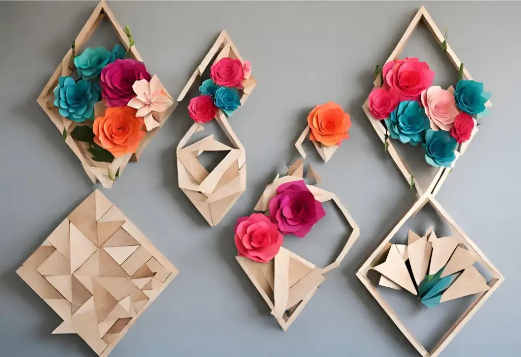 geometric wooden wall hangings to DIY paper flower wreaths