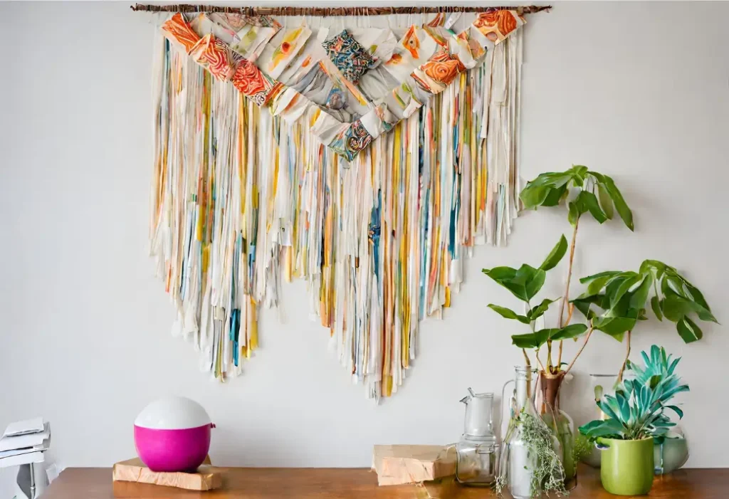 think yarn, fabric, beads, and even recycled materials